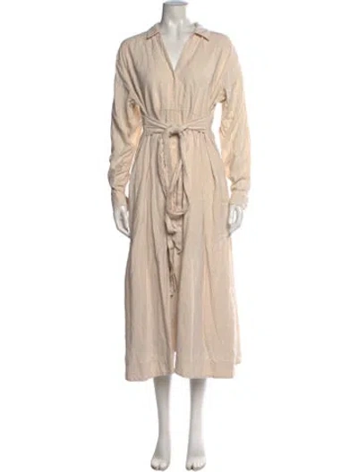 Pre-owned Hatch Long Dress In Neutrals