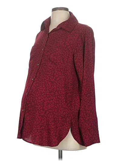 Pre-owned Hatch Long Sleeve Blouse In Burgundy