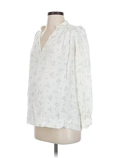Pre-owned Hatch Long Sleeve Blouse In White