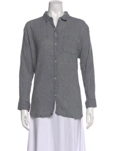 Pre-owned Hatch Long Sleeve Button-up Top In Multi