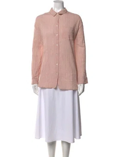 Pre-owned Hatch Long Sleeve Button-up Top In Orange