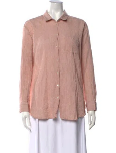 Pre-owned Hatch Long Sleeve Button-up Top In Orange