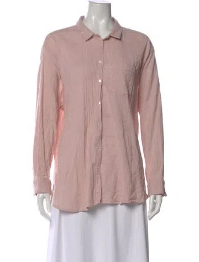 Pre-owned Hatch Long Sleeve Button-up Top In Pink
