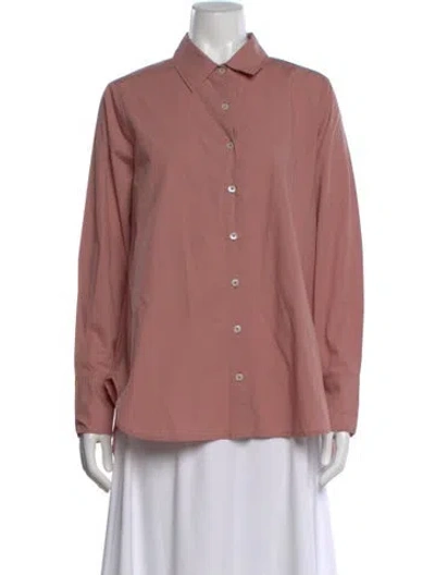 Pre-owned Hatch Long Sleeve Button-up Top In Pink