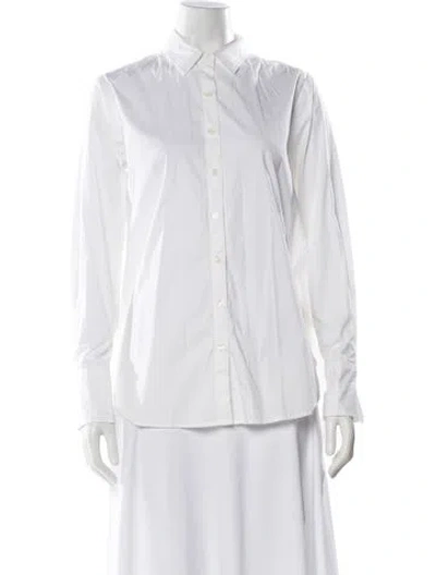 Pre-owned Hatch Long Sleeve Button-up Top In White