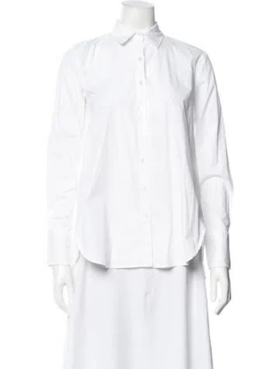 Pre-owned Hatch Long Sleeve Button-up Top In White