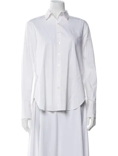 Pre-owned Hatch Long Sleeve Button-up Top In White
