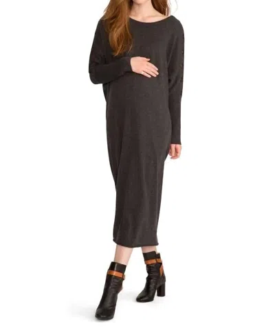 Hatch Lou Maternity Dress In Charcoal In Brown