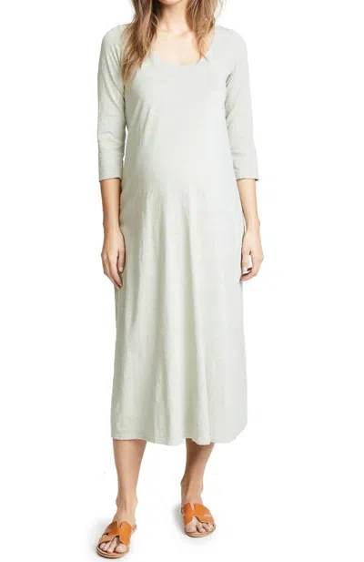 Hatch Maternity Cotton Maxi Dress In Sage In Gray