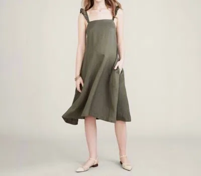 Hatch Maternity The Cate Dress In Olive Green In Multi