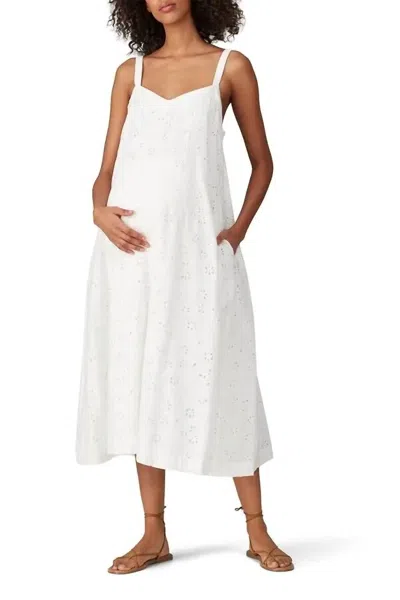 Hatch Maternity The Eyelet Astrid Dress In White