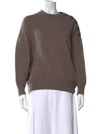 Pre-owned Hatch Merino Wool Crew Neck Sweater In Brown
