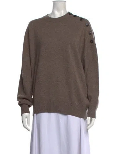 Pre-owned Hatch Merino Wool Crew Neck Sweater In Neutral