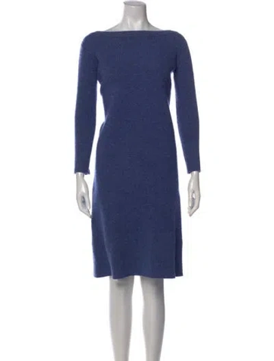 Pre-owned Hatch Merino Wool Knee-length Dress In Blue