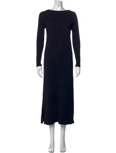 Pre-owned Hatch Merino Wool Long Dress In Black