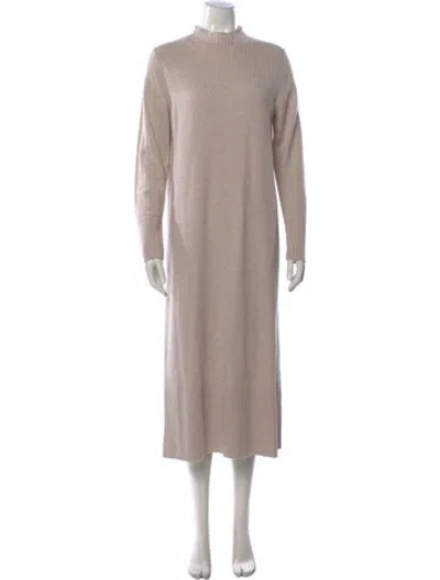 Pre-owned Hatch Merino Wool Long Dress In Neutral