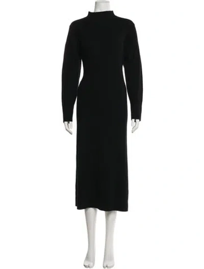 Pre-owned Hatch Merino Wool Midi Length Dress In Black