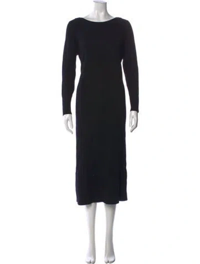 Pre-owned Hatch Merino Wool Midi Length Dress In Black