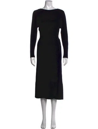 Pre-owned Hatch Merino Wool Midi Length Dress In Black