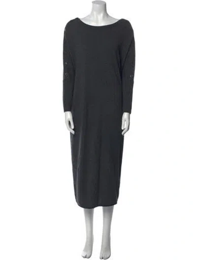 Pre-owned Hatch Merino Wool Midi Length Dress In Gray