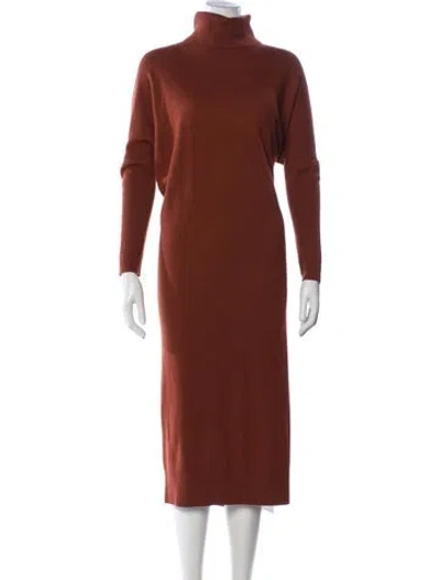 Pre-owned Hatch Merino Wool Midi Length Dress In Red