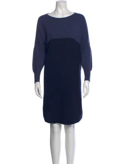 Pre-owned Hatch Merino Wool Mini Dress In Blue