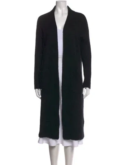 Pre-owned Hatch Merino Wool Open Front Sweater In Black