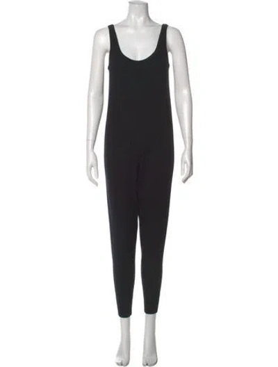 Pre-owned Hatch Merino Wool Scoop Neck Jumpsuit In Black