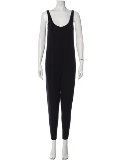 Pre-owned Hatch Merino Wool Scoop Neck Jumpsuit In Blue