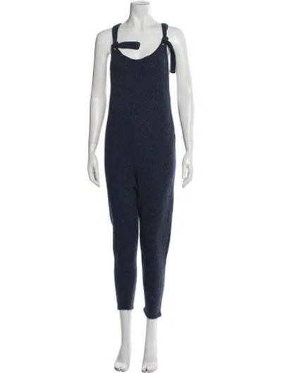 Pre-owned Hatch Merino Wool Scoop Neck Jumpsuit In Blue