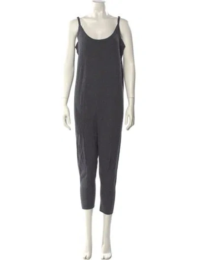 Pre-owned Hatch Merino Wool Scoop Neck Jumpsuit In Gray
