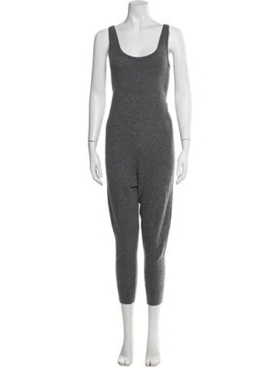 Pre-owned Hatch Merino Wool Scoop Neck Jumpsuit In Gray