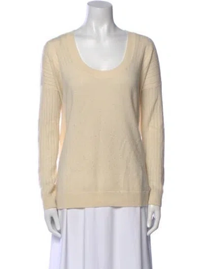Pre-owned Hatch Merino Wool Scoop Neck Sweater In Neutral
