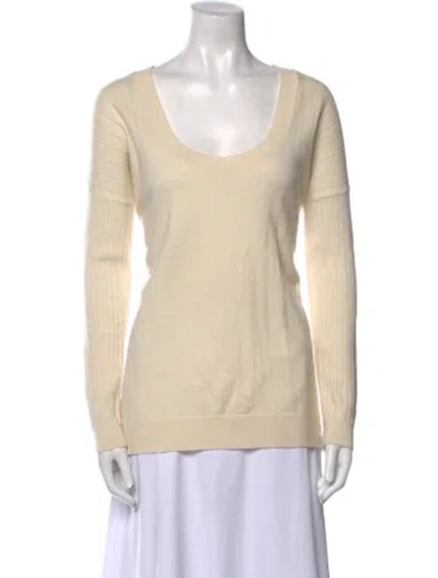 Pre-owned Hatch Merino Wool Scoop Neck Sweater In Neutral