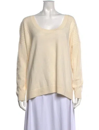 Pre-owned Hatch Merino Wool Scoop Neck Sweater In Neutral