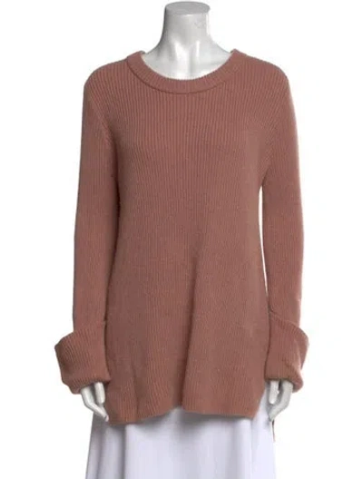 Pre-owned Hatch Merino Wool Scoop Neck Sweater In Pink