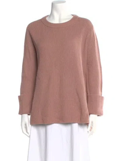 Pre-owned Hatch Merino Wool Scoop Neck Sweater In Pink