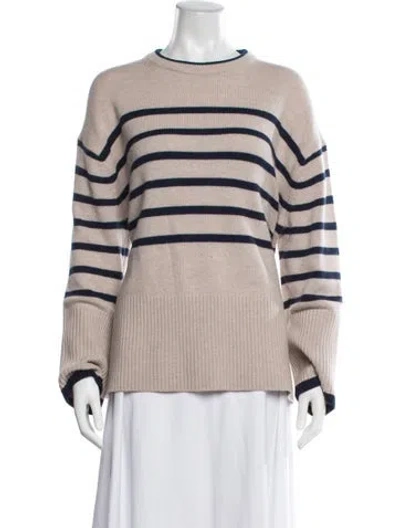 Pre-owned Hatch Merino Wool Striped Sweater In Blue/neutrals
