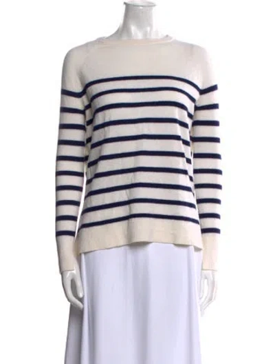 Pre-owned Hatch Merino Wool Striped Sweater In Neutral