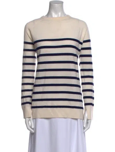 Pre-owned Hatch Merino Wool Striped Sweater In Neutral