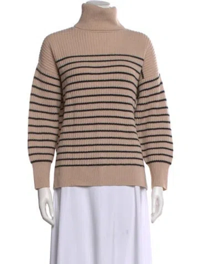 Pre-owned Hatch Merino Wool Striped Sweater In Neutral