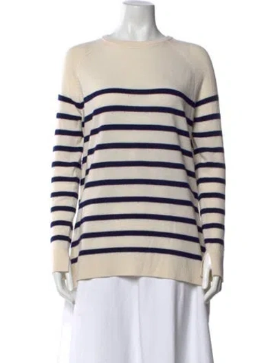 Pre-owned Hatch Merino Wool Striped Sweater In Neutral
