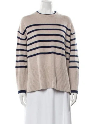 Pre-owned Hatch Merino Wool Striped Sweater In Neutral