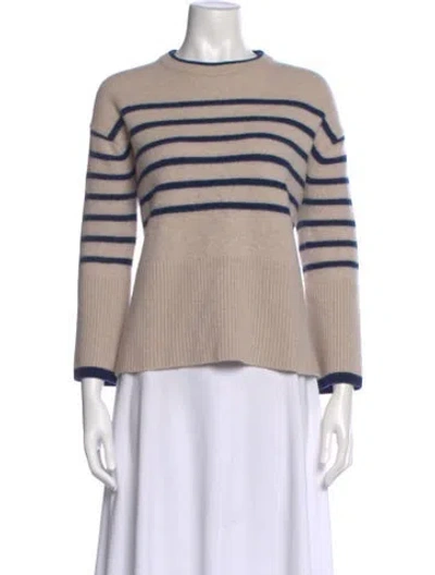 Pre-owned Hatch Merino Wool Striped Sweater In Neutral