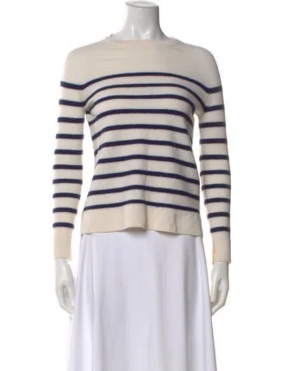 Pre-owned Hatch Merino Wool Striped Sweater In Neutral
