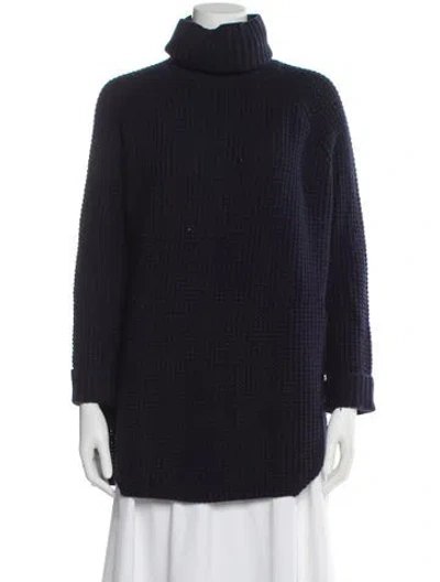 Pre-owned Hatch Merino Wool Turtleneck Sweater In Blue