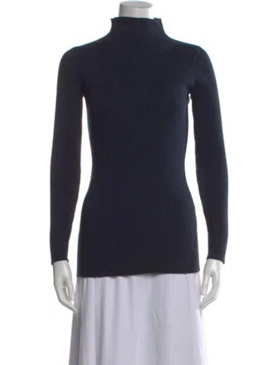 Pre-owned Hatch Merino Wool Turtleneck Sweater In Blue