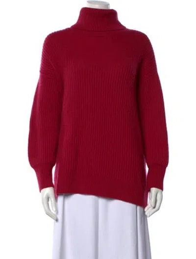 Pre-owned Hatch Merino Wool Turtleneck Sweater In Burgundy