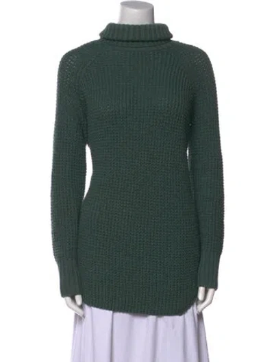 Pre-owned Hatch Merino Wool Turtleneck Sweater In Green