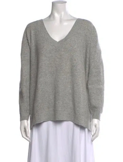 Pre-owned Hatch Merino Wool V-neck Sweater In Blue